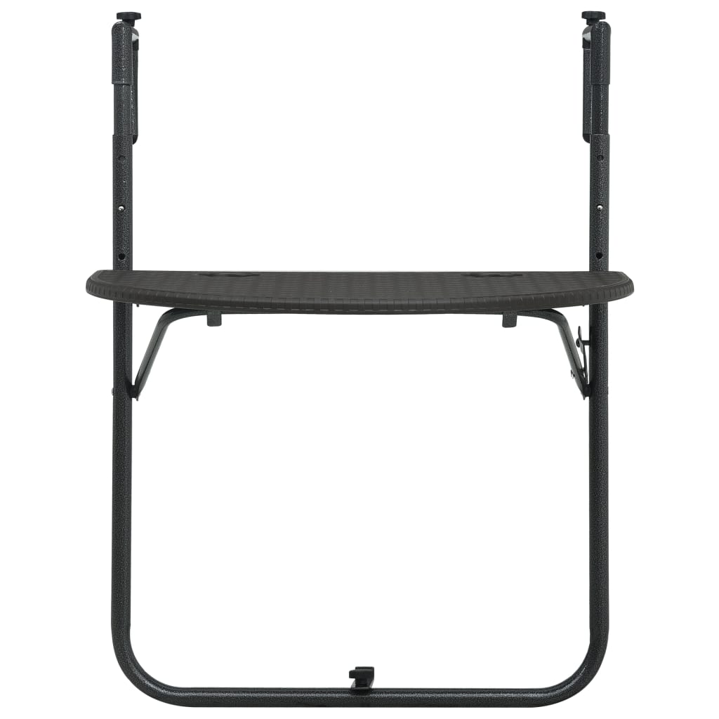 Balkonhängetisch Braun 60x64x83,5 cm Kunststoff Rattanoptik